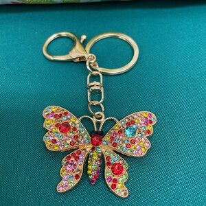 Multicolor Crystal Butterfly 🦋 Bag Charm